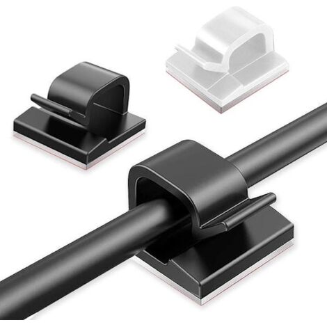 Lot de 10 attaches-câbles autocollantes - Clips de fixation - Maintiennent les câbles (10 pièces)-AquaForge