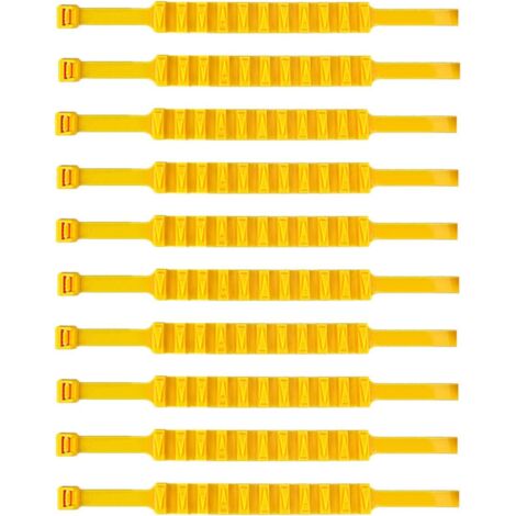 Lot de 10 attaches de câble antidérapantes et chaînes à neige pour voiture, pour se sortir de la neige et de la boue - Jaune