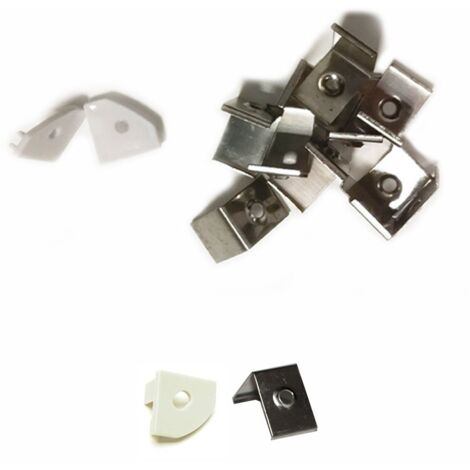 Lot de 10 attaches et de 2 capuchons pour profilé angle 45°