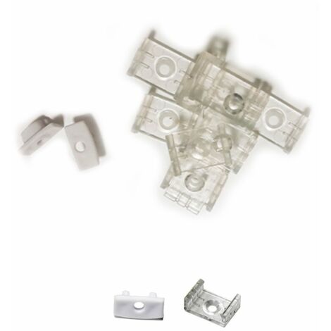 Lot de 10 attaches et de 2 capuchons pour profilé extra plat