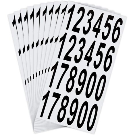 Lot de 10 autocollants numéros de boîte aux lettres – Vinyle imperméable – Dimensions 2,5 x 7,6 cm – Pour intérieur et extérieur
