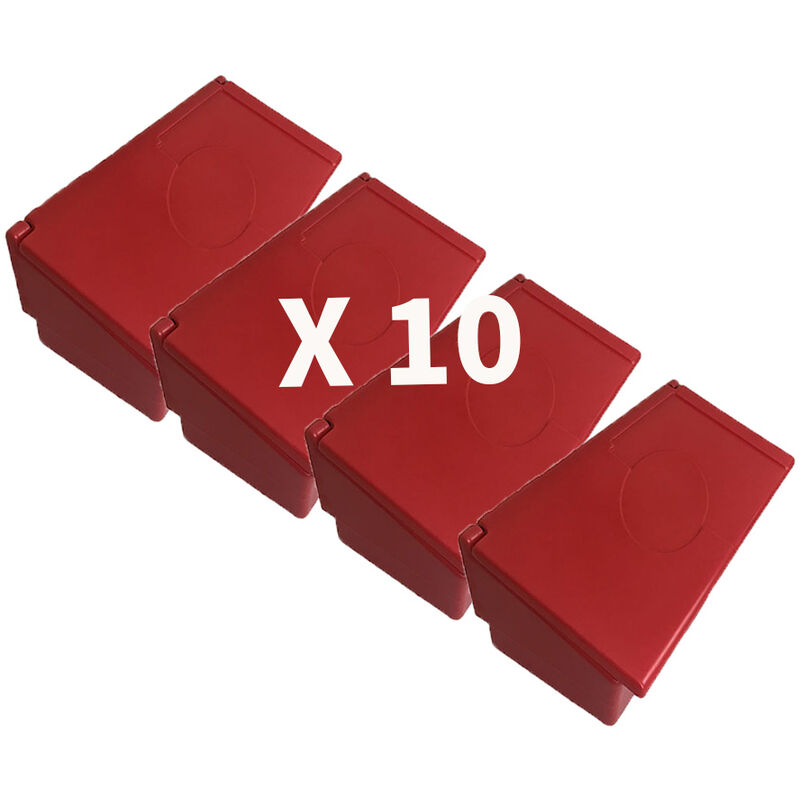 Plast'up Rotomoulage - Lot de 10 bacs à sable 100l+pelle-Rouge-50cm - Rouge