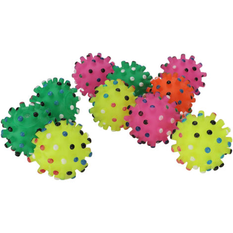 Lot de 10 balles couineuses pour chien, jouet sûr pour nettoyer les dents, balles souples à picoter pour chiens