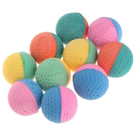 Lot de 10 balles de jeu en mousse arc-en-ciel colorées pour animaux de compagnie : jouet interactif et amusant pour l'entraînement des chiens.