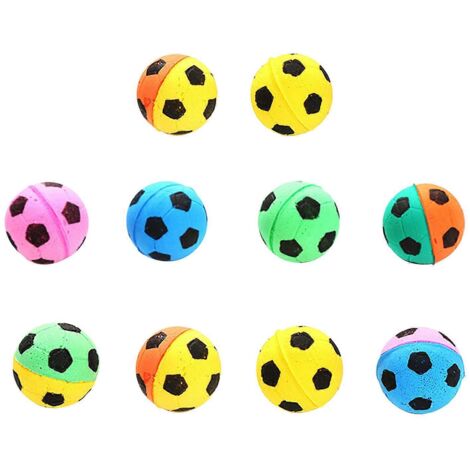 Lot de 10 balles en latex rebondissantes pour chats, couleur aléatoire, 4 cm