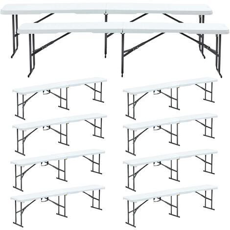 Lot de 10 bancs pliables - Banc pliant de camping