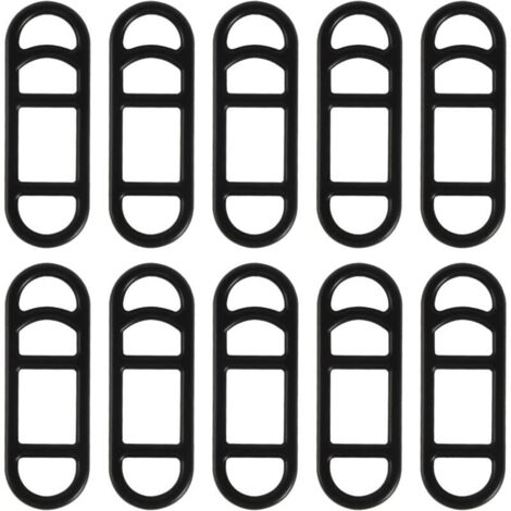 Lot de 10 bandes en silicone pour vélo - Anneaux en caoutchouc stretch - Support de lampe de poche - Bande de fixation en silicone - Support de guidon pour lampe de poche LED - Noir