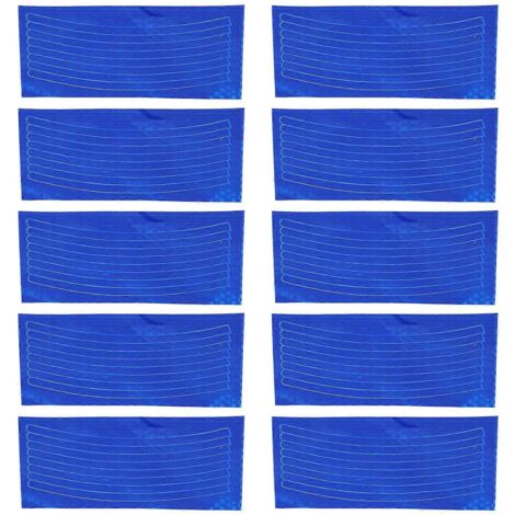 Lot de 10 bandes réfléchissantes adhésives imperméables pour jantes de vélo, décoration de sécurité réfléchissante de nuit, autocollants bleus