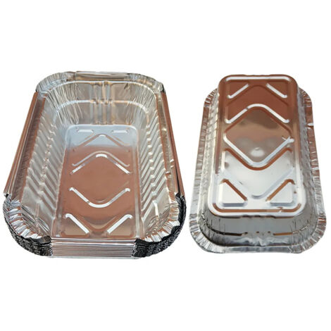 Lot de 10 barquettes de barbecue jetables en aluminium