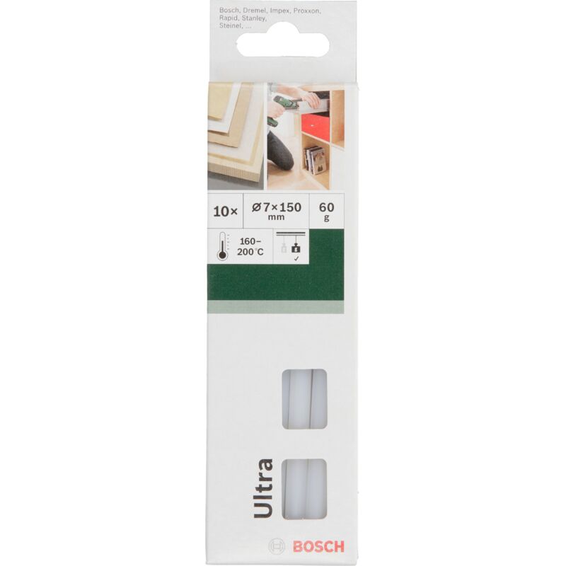 Lot de 10 bâtons de pistolet à colle diamètre 7 mm longueur 150 mm Bosch - vue 2
