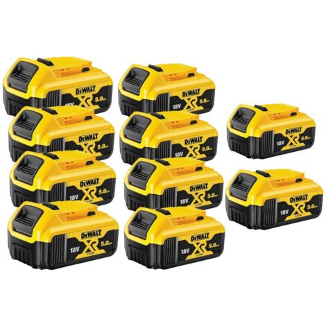 Lot de 10 batteries Li-ion 18V 5Ah – Voyant de test de charge – Compatible outils DEWALT XR – Performance optimale - DCB184