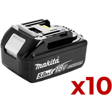 Lot de 10 batteries lithium-ion 18V 5Ah – Témoin de charge intégré – Pour outils MAKITA – Compatible avec modèles BL1850