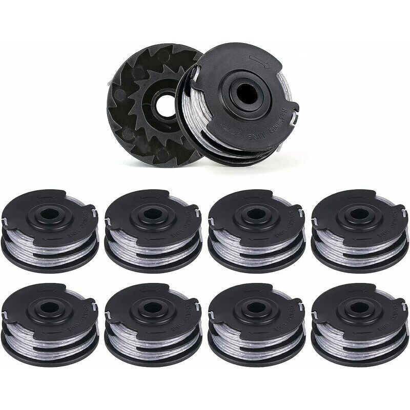 Ulisem Lot de 10 Bobines de Fil de Rechange pour Débroussailleuses Double Ligne, Longueur de 6 m x 1,6 mm, Convient pour les Modèles Bosch ART 30-36