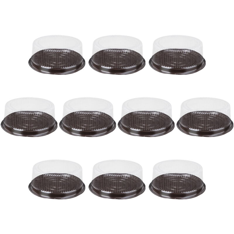 Lot de 10 boîtes à gâteaux transparentes en plastique de 20 cm, pour cupcakes, muffins et pâtisseries