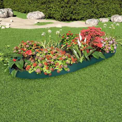 Lot de 10 Bordures de jardin Bordures de pelouse  Vert 65x15 cm PP 31265