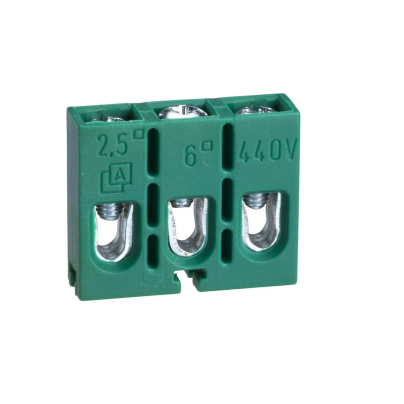 Lot de 10 Borniers à vis 3 x 6 mm2 Mureva Box - Vert Schneider Electric IMT36089