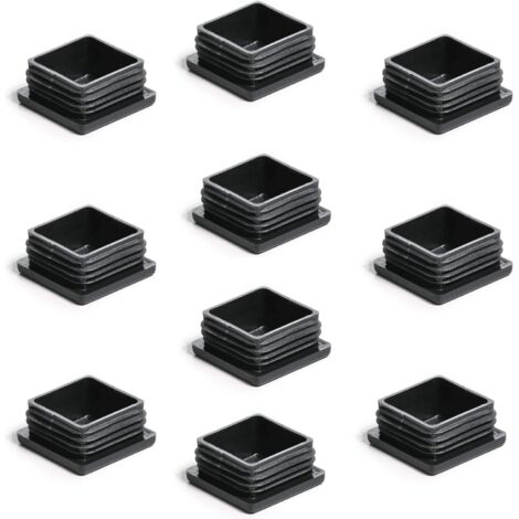 Lot de 10 Bouchon pour tube carré, 60 x 60 mm, Plastique polyéthylène, Patin protection sol, Mobilier intérieur