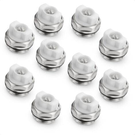Lot de 10 Bouchons de Robinet de Purge de Radiateur Manuel - 1/2"