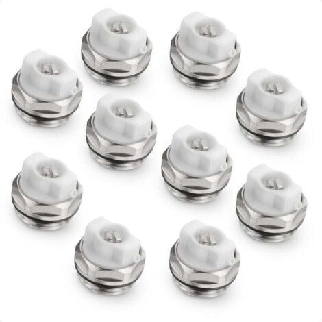 Lot de 10 Bouchons de Robinet de Purge de Radiateur Manuel - 1/2"