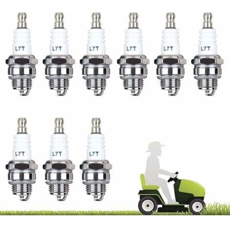 Lot de 10 Bougie D'allumage L7T Bougie Tronconneuse Débroussailleuse Tondeuse pour Moteur à Deux Temps Taille Haie Débroussailleuse