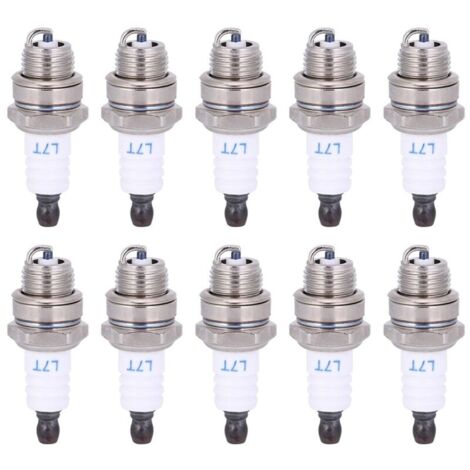Lot de 10 bougies d'allumage pour tronçonneuse, accessoires pour tondeuse à gazon, pièces en laiton et céramique pour taille-haie