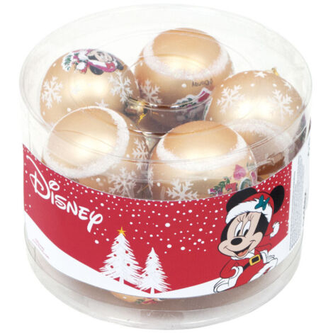 Lot de 10 Boules de Noël - Disney Minnie - Or / Dorée - 6 cm