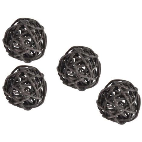 Lot de 10 Boules Décoratives "Rotin" 3cm Gris