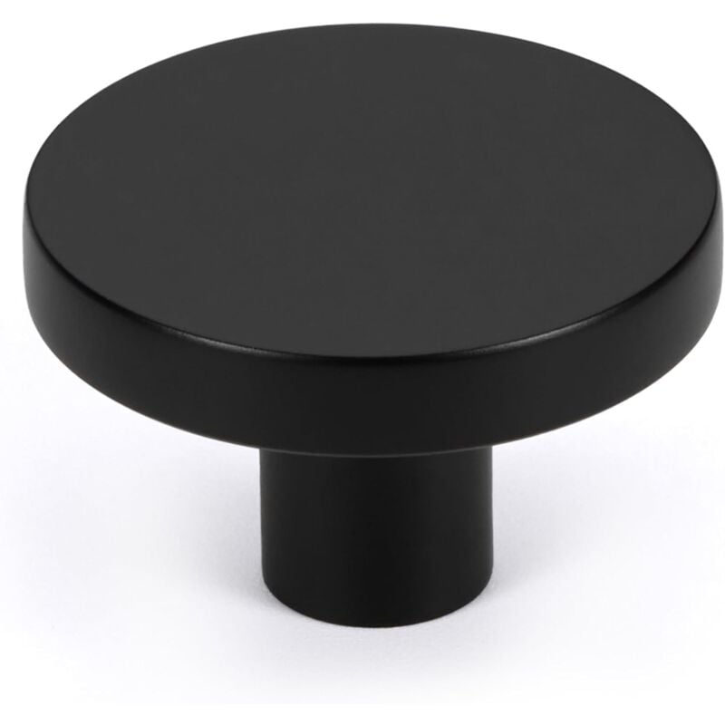 Laoa - Lot de 10 boutons d'armoire de cuisine noir mat, boutons en laiton massif pour tiroir de commode, poignées d'armoire de salle de bain