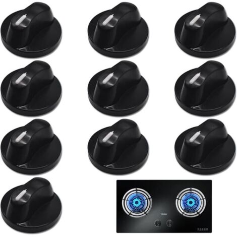 Lot de 10 boutons de commande universels en plastique pour four rotatif interrupteur de réglage 8 mm trou cuisine cuisinière à gaz boutons poêles boutons de commande