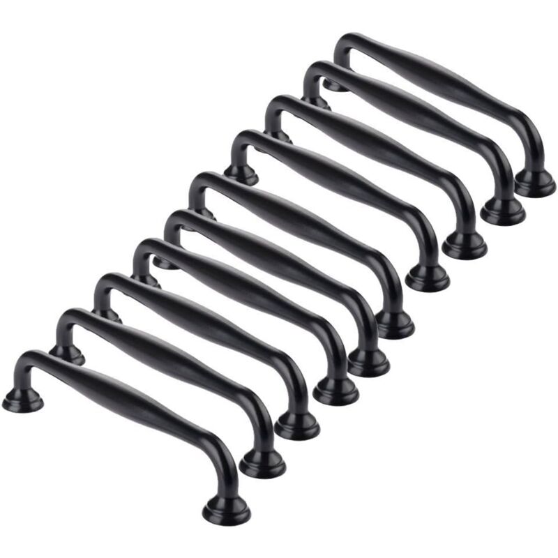 Lot de 10 boutons de cuisine, boutons de meubles noirs, boutons de porte d'armoire, boutons d'armoire et boutons d'armoire de cuisine