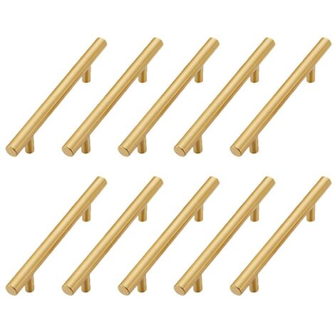 Lot de 10 boutons de meuble en aluminium massif pour tiroir de salle de bain, avec vis