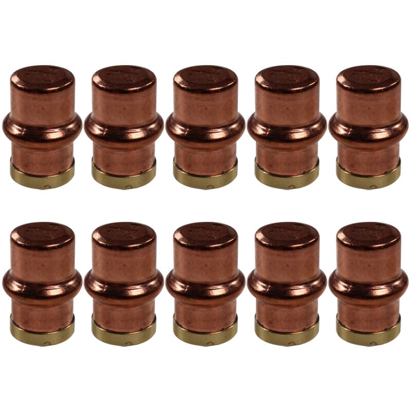 Lot de 10 Boutons de Meuble Matière Cuivre Laiton 'Vintage-Rétro' - Ø14 Arcanaute