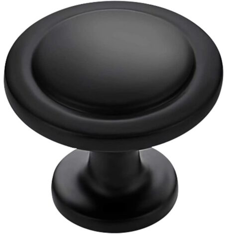 Lot de 10 boutons de meuble noirs de 2,4 cm, boutons noir mat pour