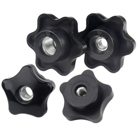 Lot de 10 Boutons de Serrage en Forme D'étoile en Plastique Noir Femelle Filetage M6