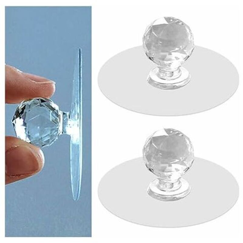 Lot de 10 boutons de tiroir d'armoire transparents, armoires de cuisine, vanité de salle de bain, portes et fenêtres de meubles, auto-adhésifs sans