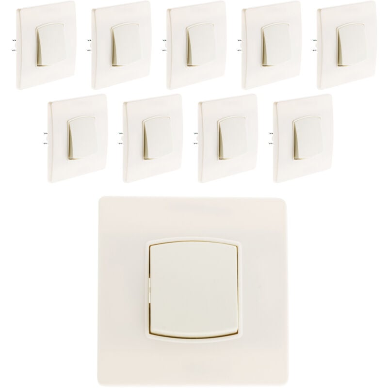 Lot de 10 boutons poussoir borne-auto vis + griffes Blanc Diwone