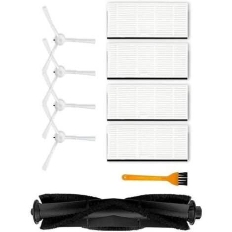 Lot de 10 brosses latérales + 1 brosse centrale + 4 filtres HEPA pour robot aspirateur Ultenic T10 – pièces détachées compatibles