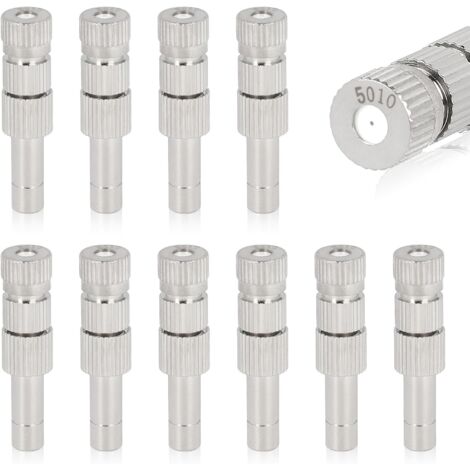 Lot de 10 Buses Brumisation Basse Pression 0,8 mm en Céramique, Laiton avec Filtre pour Connecteur 6 - 0.5