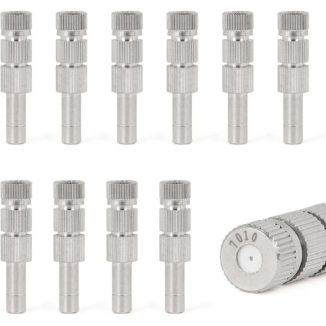 Lot de 10 Buses Brumisation Basse Pression 0,8 mm en Céramique, Laiton avec Filtre pour Connecteur 6 - 0.7
