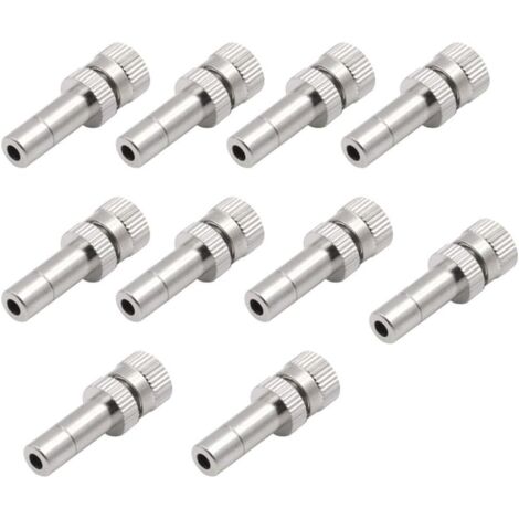 Lot de 10 buses brumisation en cuivre 6 mm à connexion rapide pour jardin, système pulvérisation fine refroidissement serre -