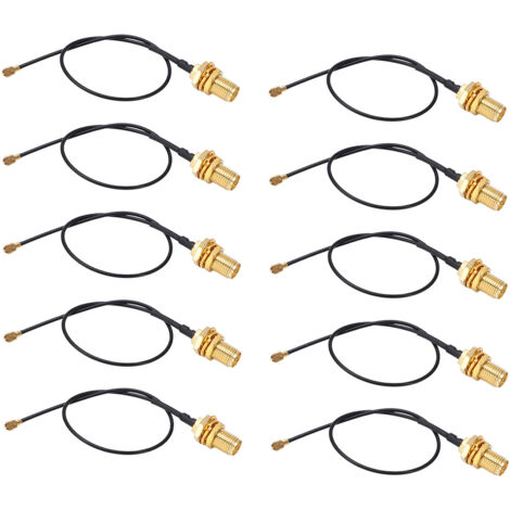 Lot de 10 câbles adaptateurs IPEX vers SMA mâle, fil à âme en laiton, alimentation d'antenne haute stabilité pour récepteur/scanner
