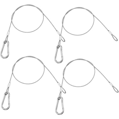 Lot de 10 câbles métalliques de sécurité - Câble en acier gainé avec œillets antivol - Câble en acier inoxydable avec passants réglables - Câble métallique en acier inoxydable - Suspension pour meuble