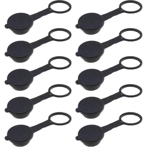 Lot de 10 caches allume-cigare pour voiture et moto, résistants à la poussière et à l'eau, pour prise 12 V, noir, diamètre de montage 21 mm