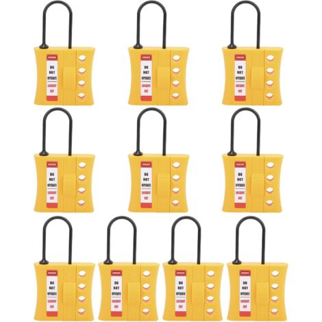 Lot de 10 cadenas de sécurité 3 mm, 4 trous, en nylon robuste, pour isolement et verrouillage électrique, adaptés aux kits de verrouillage et d'étiquetage électriques.