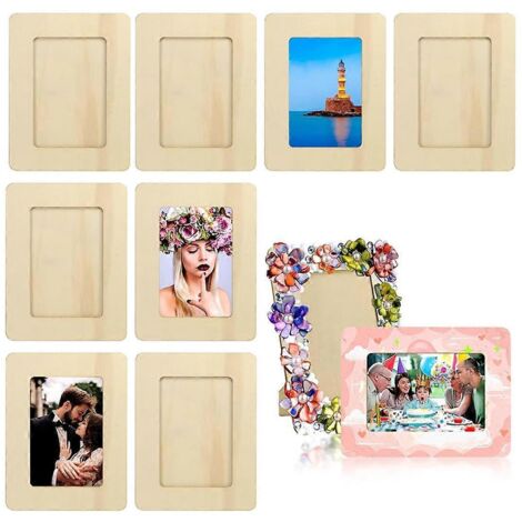Lot de 10 cadres photo en bois brut pour photos de 15 cm (6 pouces)