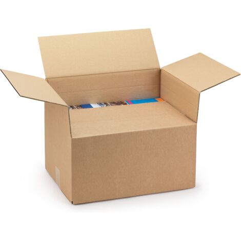 Lot de 10 Caisse carton américaine double cannelure à hauteur variable 65 x 50 x 45 cm