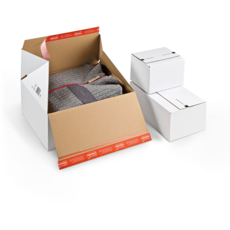 Lot de 10 Caisse carton fond automatique aller-retour 38,9 x 32,4 x 32 cm