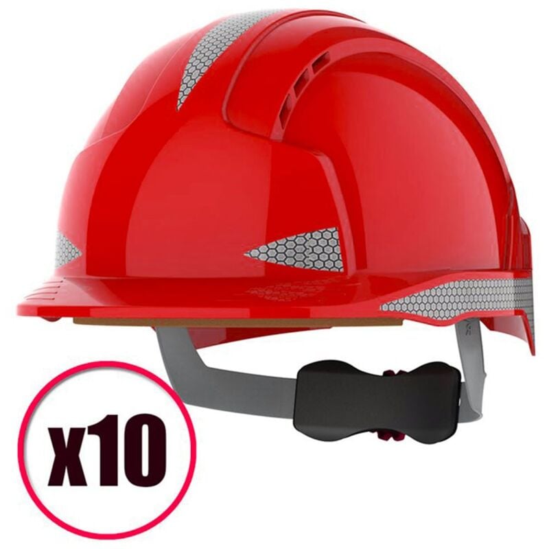 Lot de 10 casques de protection avec ventilation Evolite CR2 Mid Peak JSP EN397