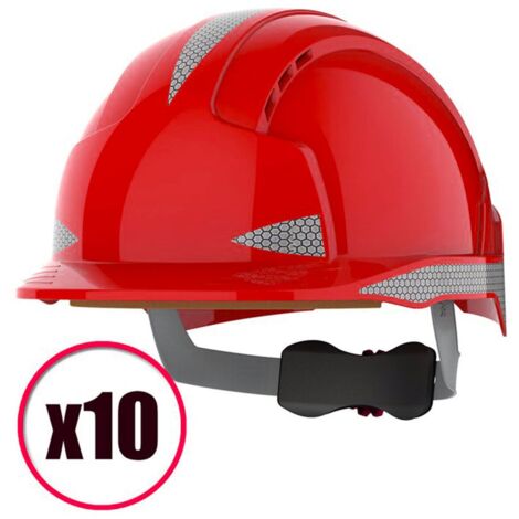 Lot de 10 casques de protection avec ventilation Evolite CR2 Mid Peak JSP EN397