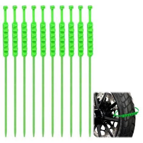 Lot de 10 chaînes de pneus de moto, serre-câbles pour pneus de neige, réutilisables, réglables, anti-neige, outil de chaîne de pneu